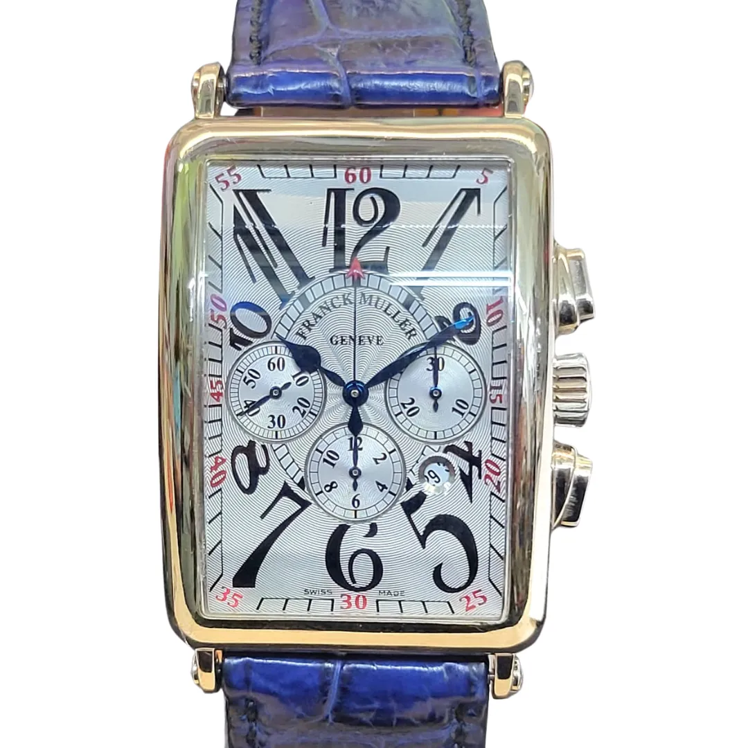 Franck Muller 750WG Long Island Chronograph Automatic Watch 1200 CC AT 33 x 45mm