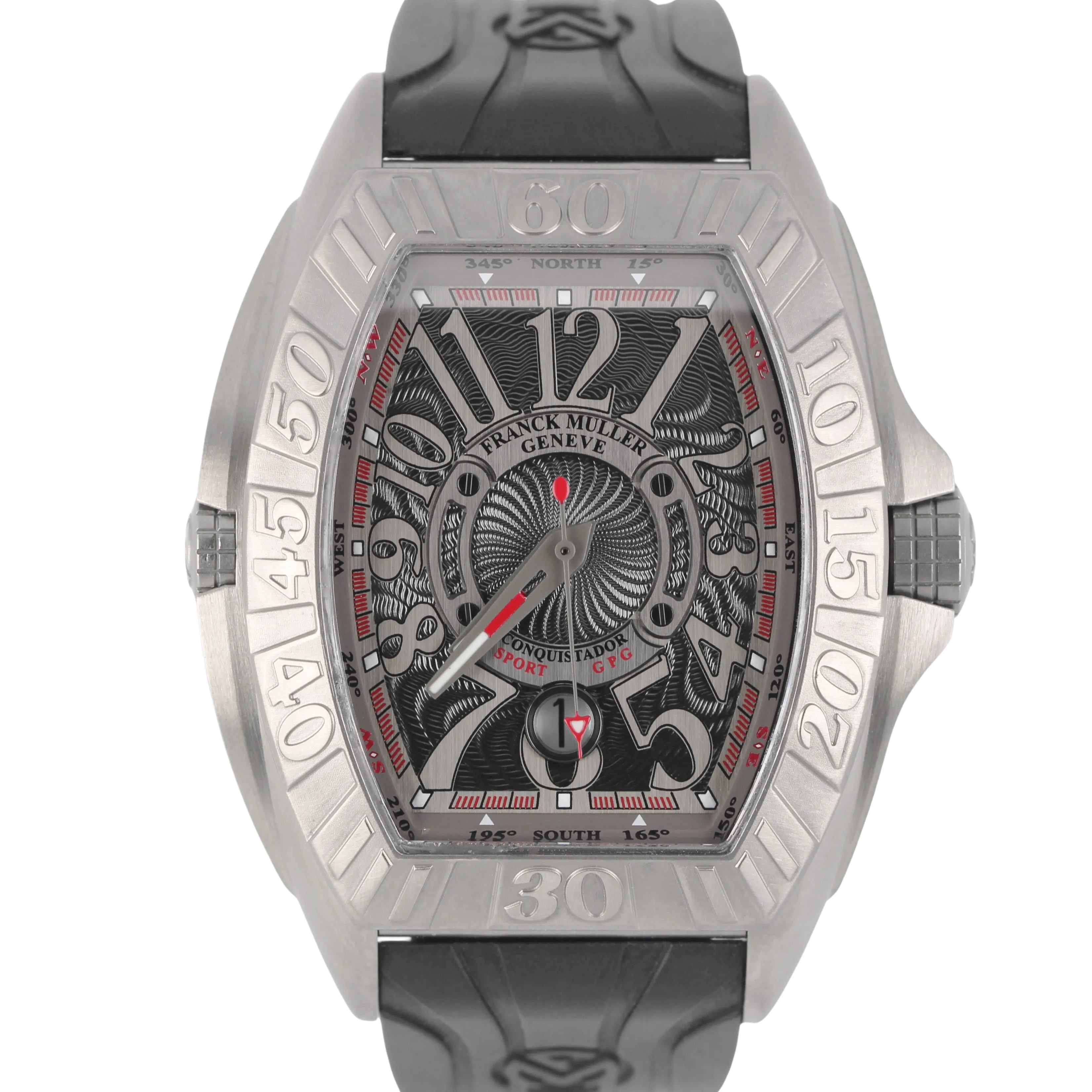 Franck Muller Conquistador Grand Prix PAPERS Titanium 38mm 8900SCDTGPG Watch BOX