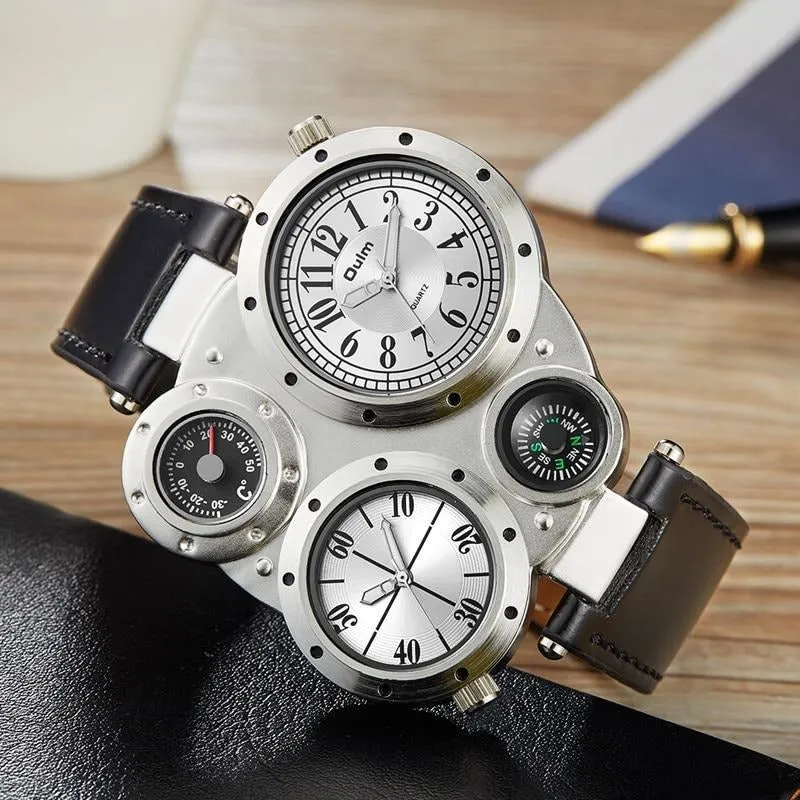 Futuristic Dual Time Zone Watch – 3 Color Variants