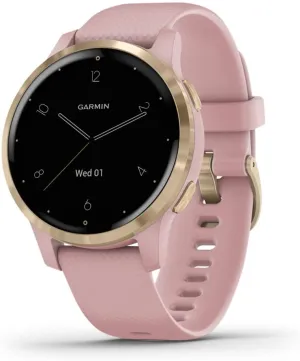 Garmin vivoactive 4S, Smaller-Sized GPS Smartwatch, Features Music, Body Energy Monitoring, Animated Workouts, Pulse Ox Sensors and More, Silver with Gray Band