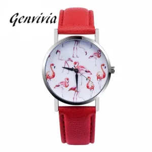 Genvivia 2017 Women's Wristwatch Quartz Watch Fashion Ladies Leather Band Analog Quartz Vogue Wrist Watch Fashion Watches