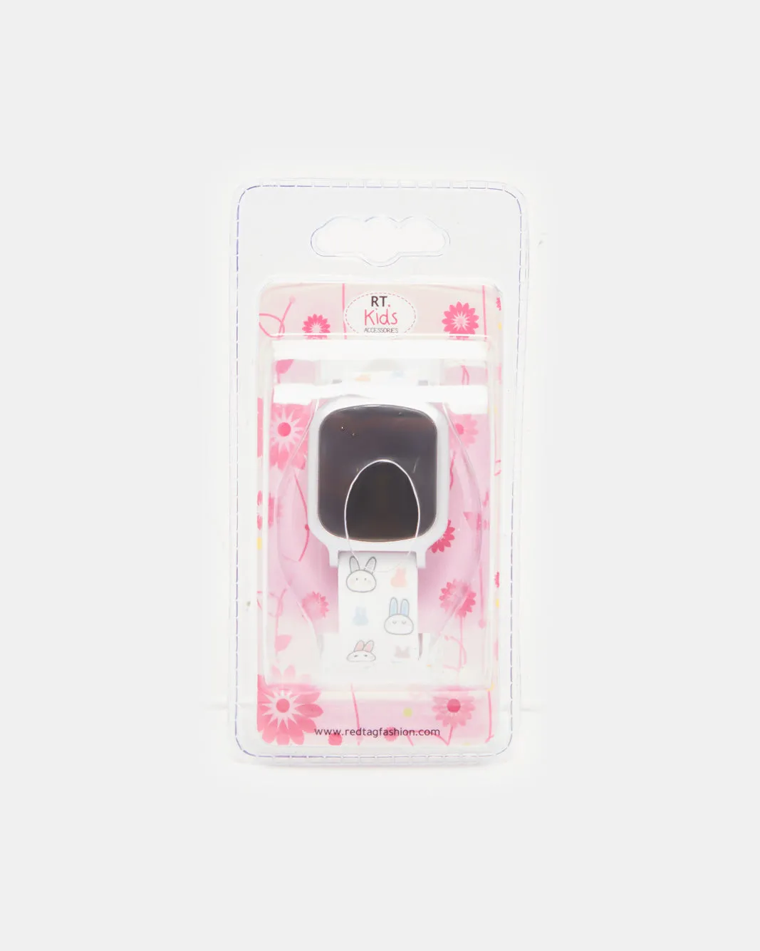 Girls White Printed Digital Watch