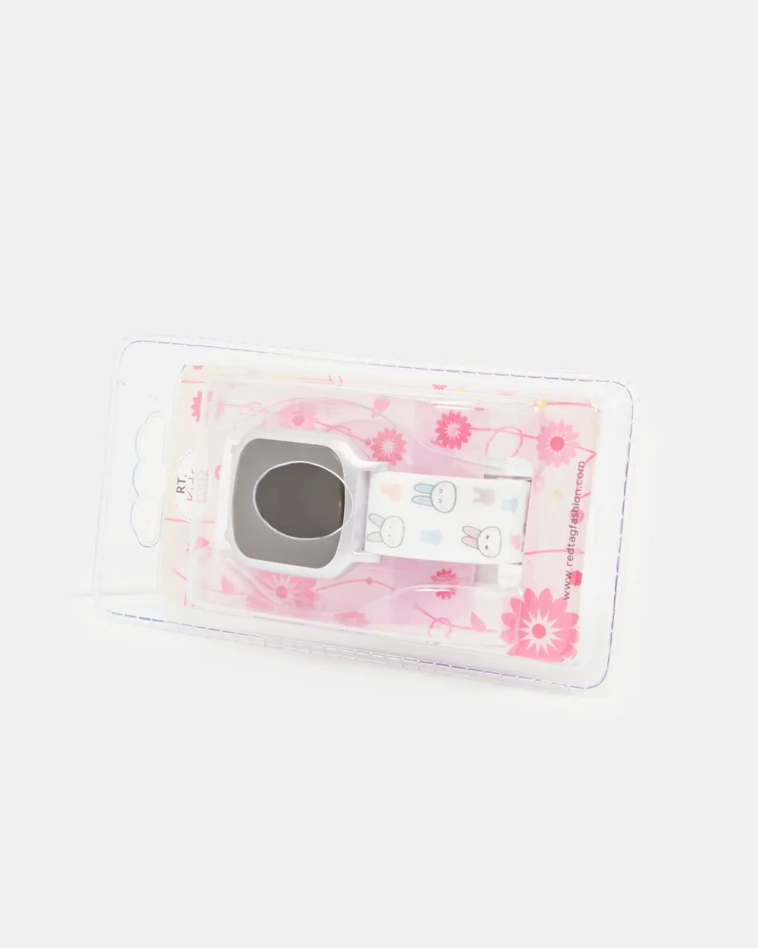Girls White Printed Digital Watch