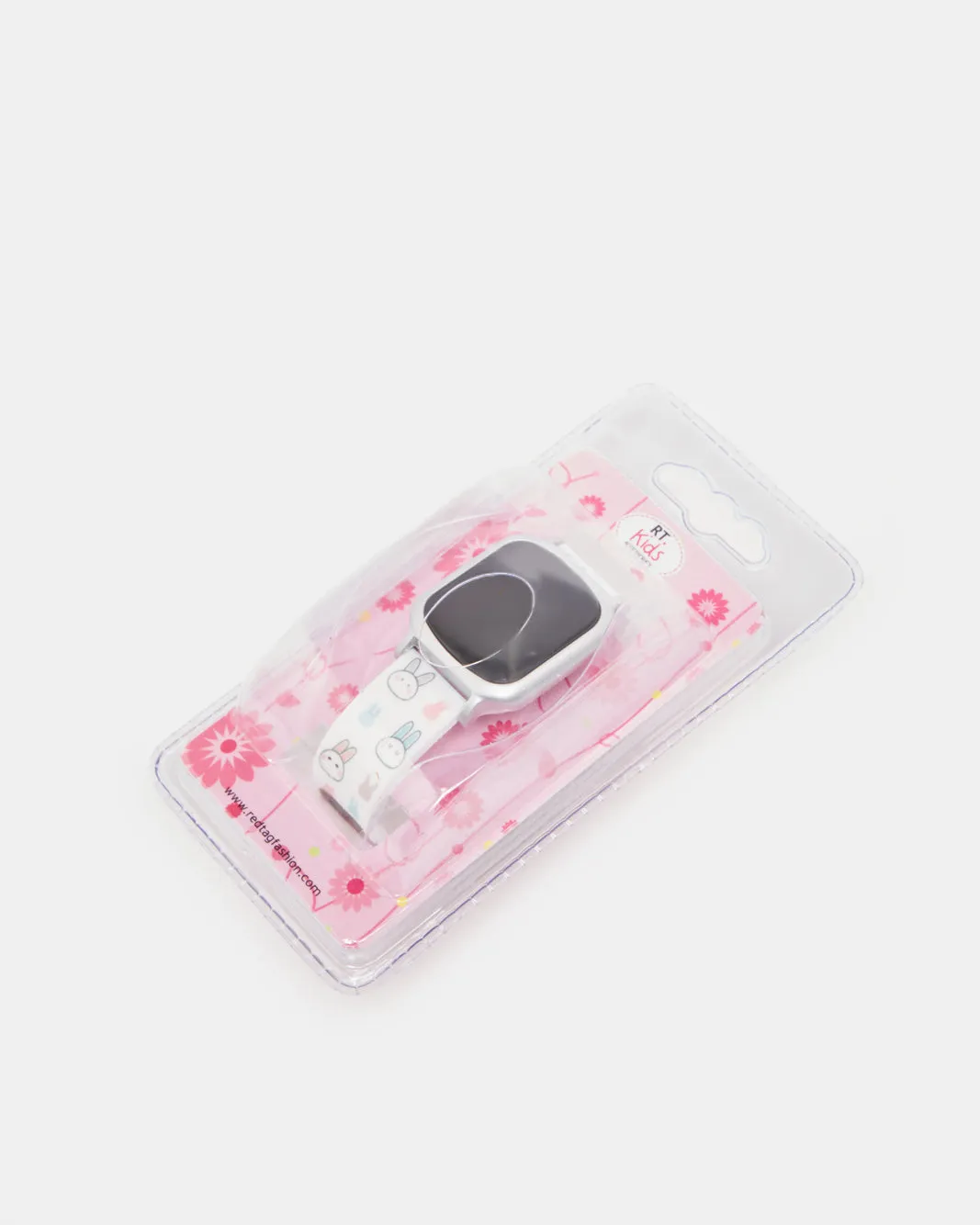 Girls White Printed Digital Watch