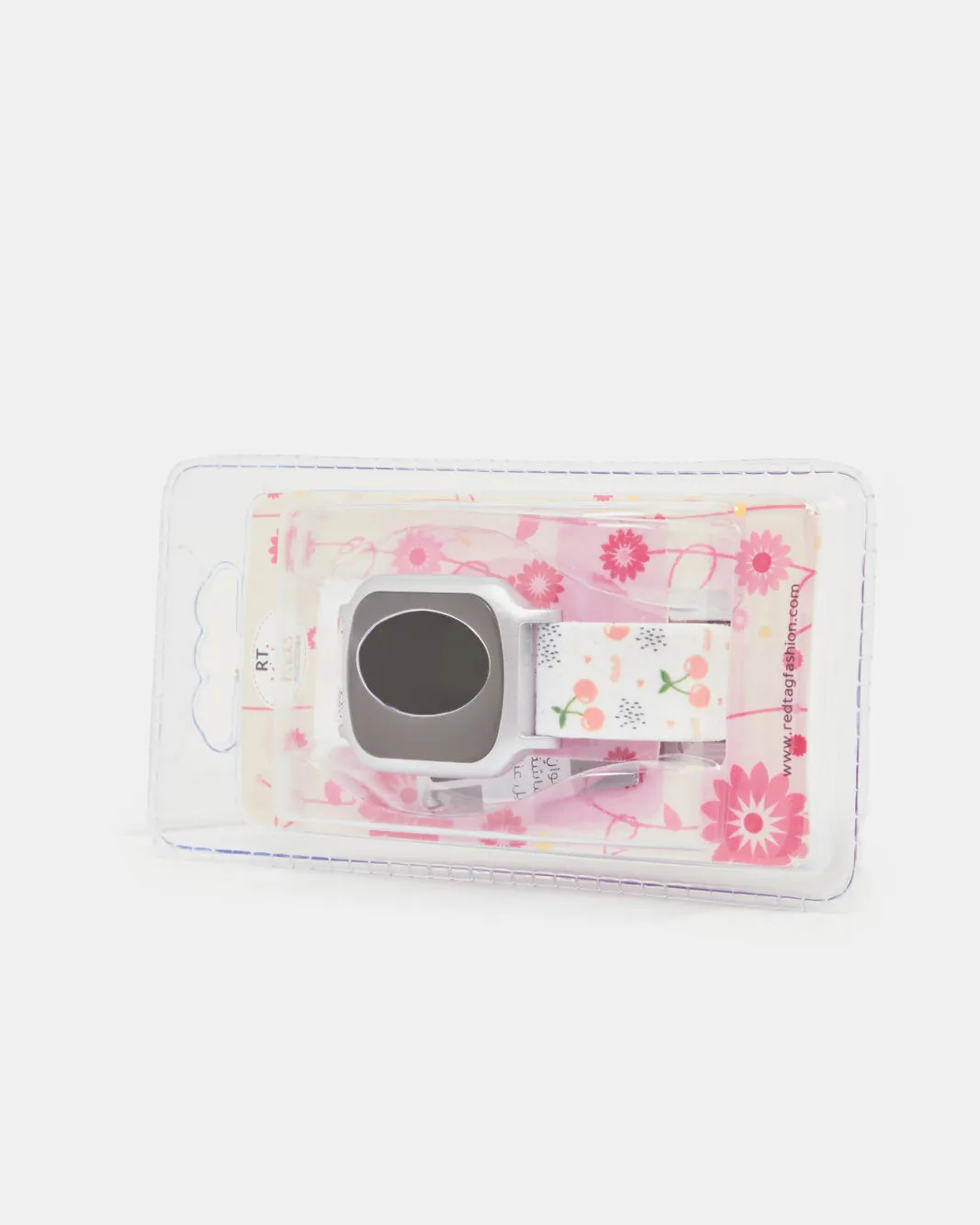 Girls White Printed Digital Watch