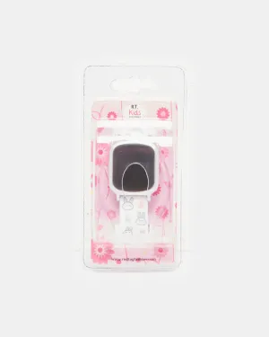 Girls White Printed Digital Watch
