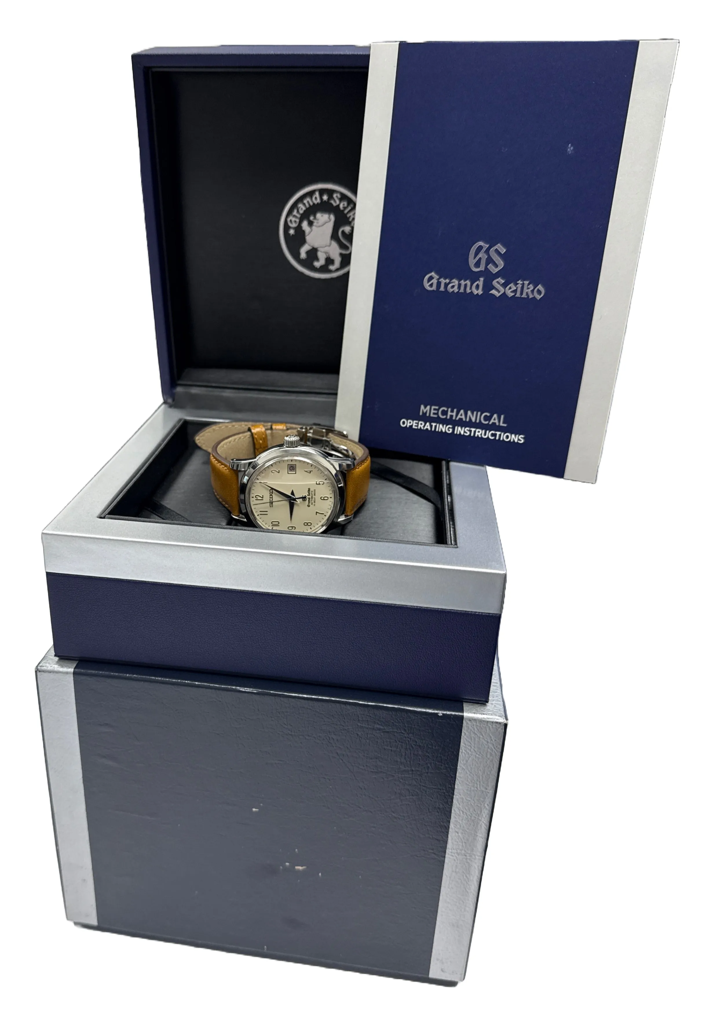 Grand Seiko Heritage Hi-Beat IVORY Steel Leather Automatic 40mm SBGH013 BOX
