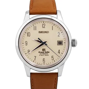 Grand Seiko Heritage Hi-Beat IVORY Steel Leather Automatic 40mm SBGH013 BOX