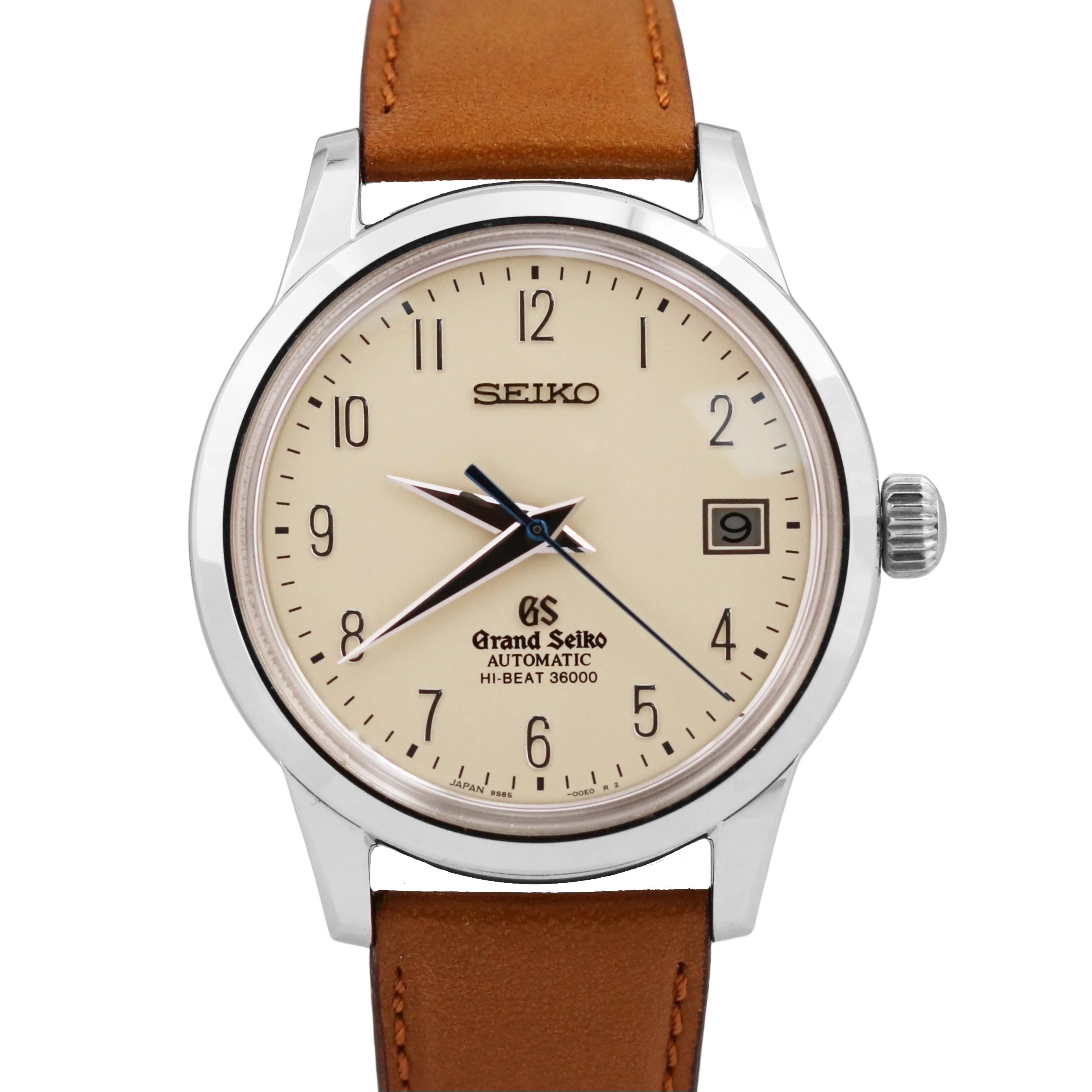 Grand Seiko Heritage Hi-Beat IVORY Steel Leather Automatic 40mm SBGH013 BOX