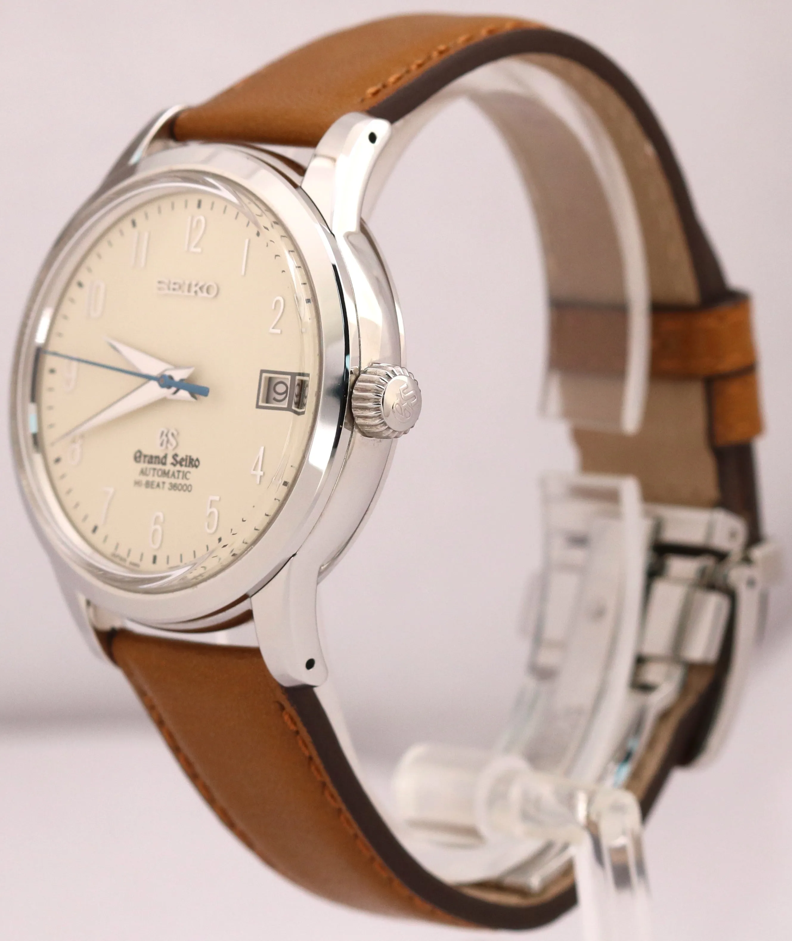 Grand Seiko Heritage Hi-Beat IVORY Steel Leather Automatic 40mm SBGH013 BOX