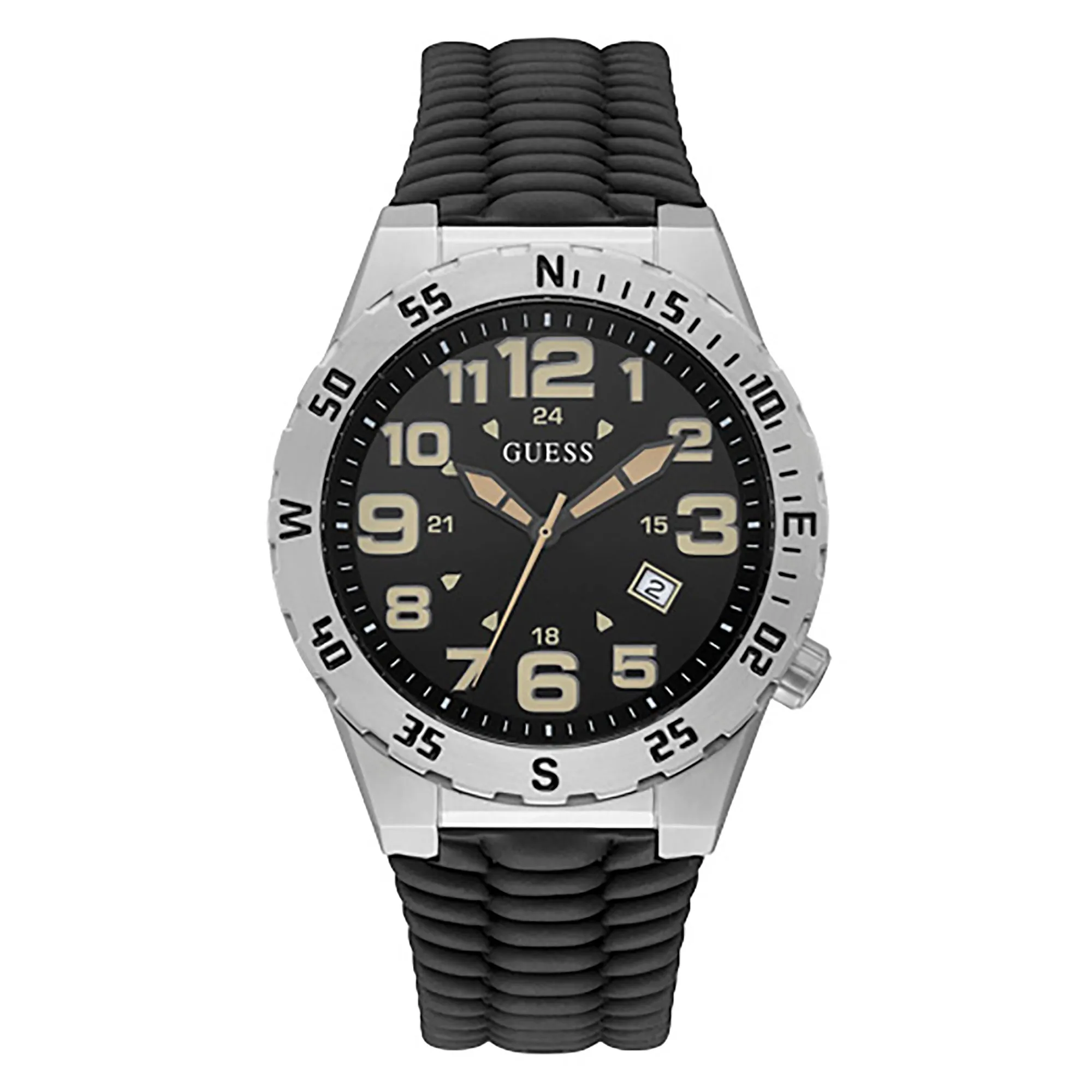Guess Men's Watch Silver Tone Case Quartz