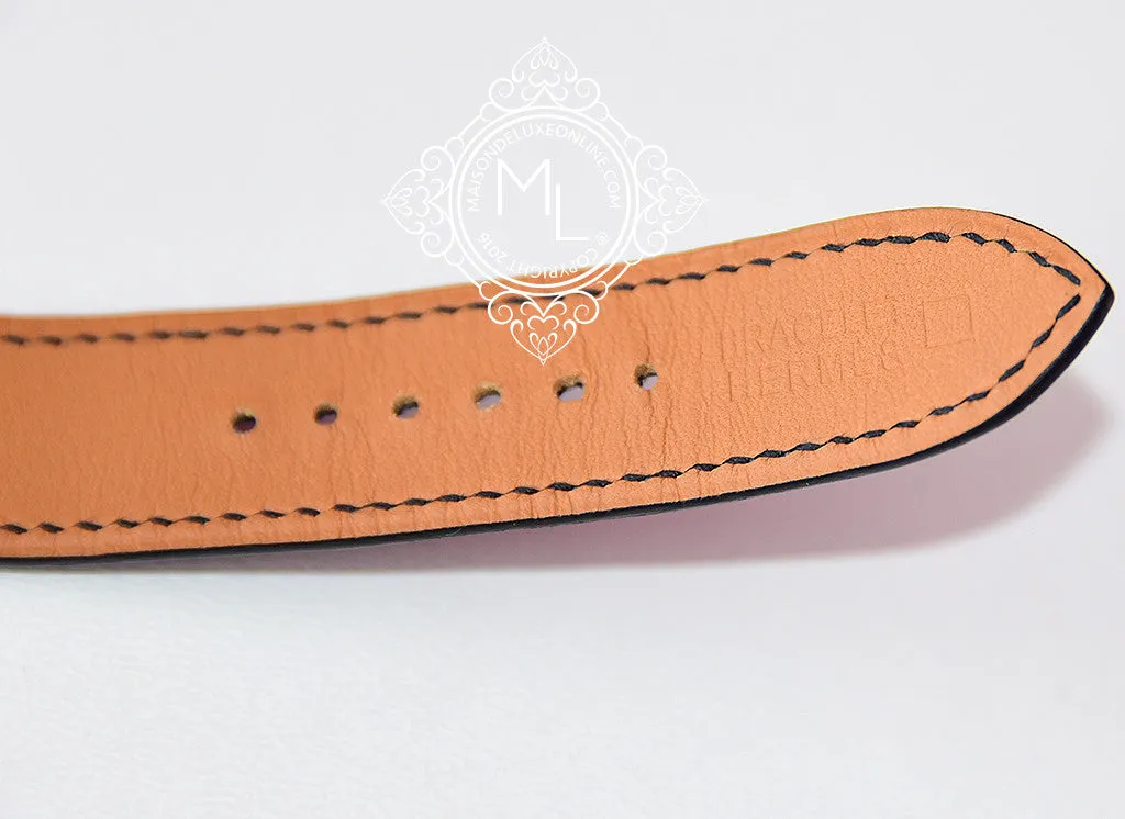 Hermes Diamond Arceau Watch GM Black Crocodile Strap