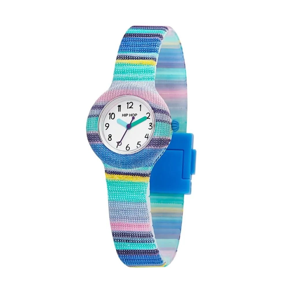 Hip hop watch blue stripes the methode collection 28mm hwu1183