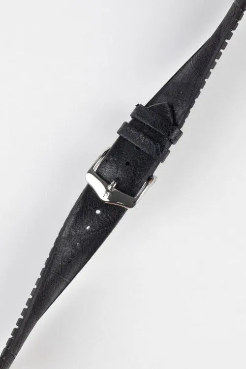 Hirsch LEAF Vegan Performance Rubber Watch Strap in BLACK