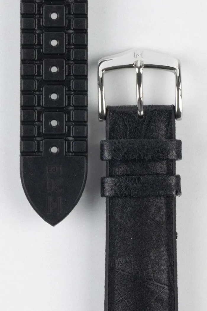 Hirsch LEAF Vegan Performance Rubber Watch Strap in BLACK