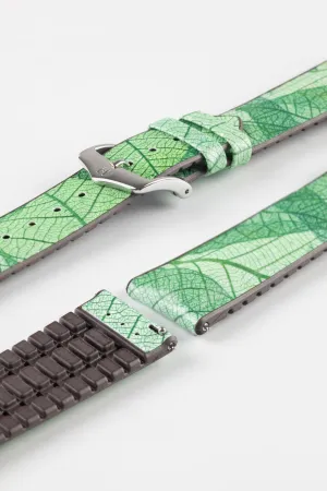 Hirsch LEAF Vegan Performance Rubber Watch Strap in GREEN