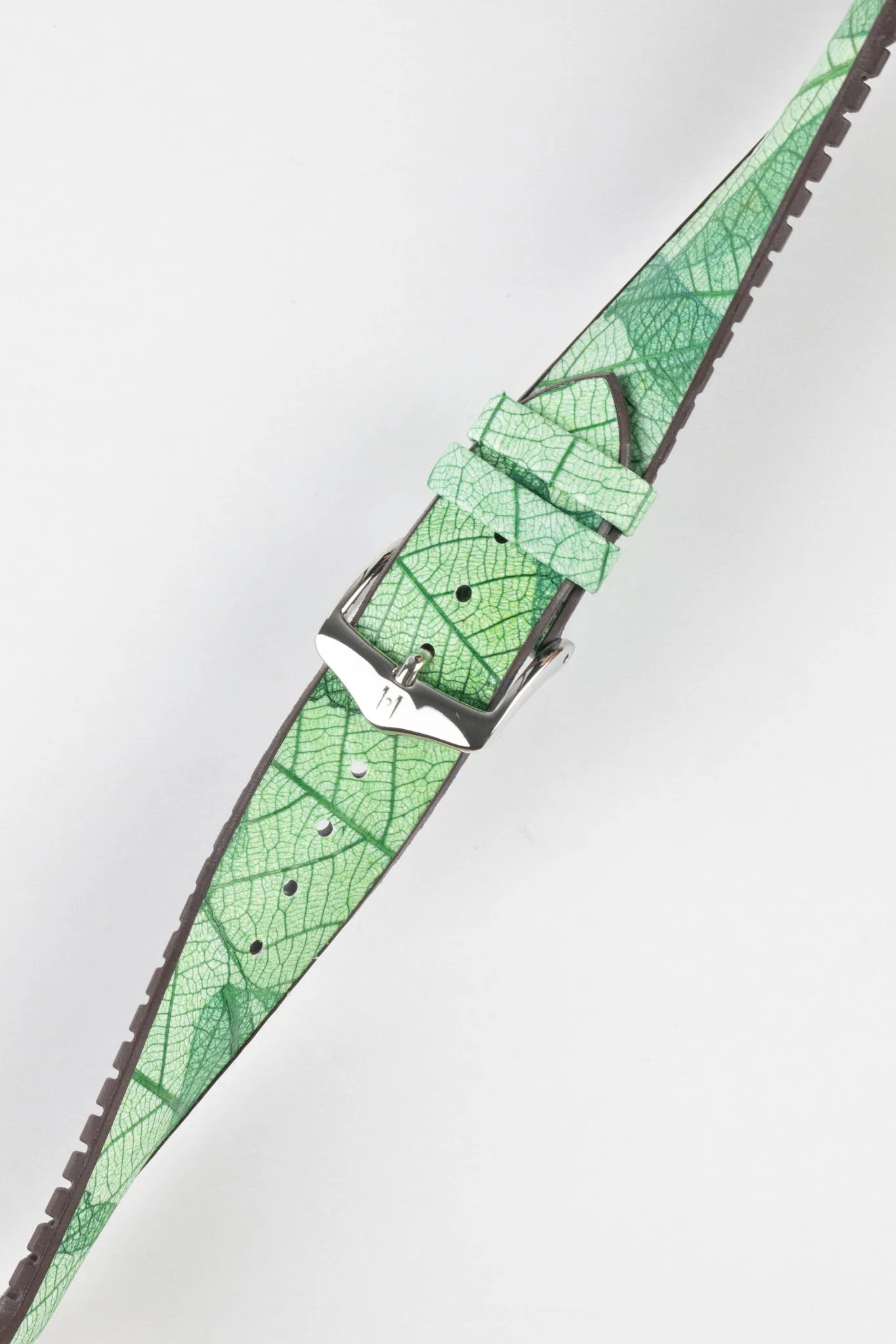 Hirsch LEAF Vegan Performance Rubber Watch Strap in GREEN