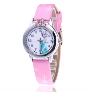 Hot Sales relogio feminino 2018 New relojes Cartoon Children Watch Princess Watches Fashion Kids Cute Leather quartz Watch Girl