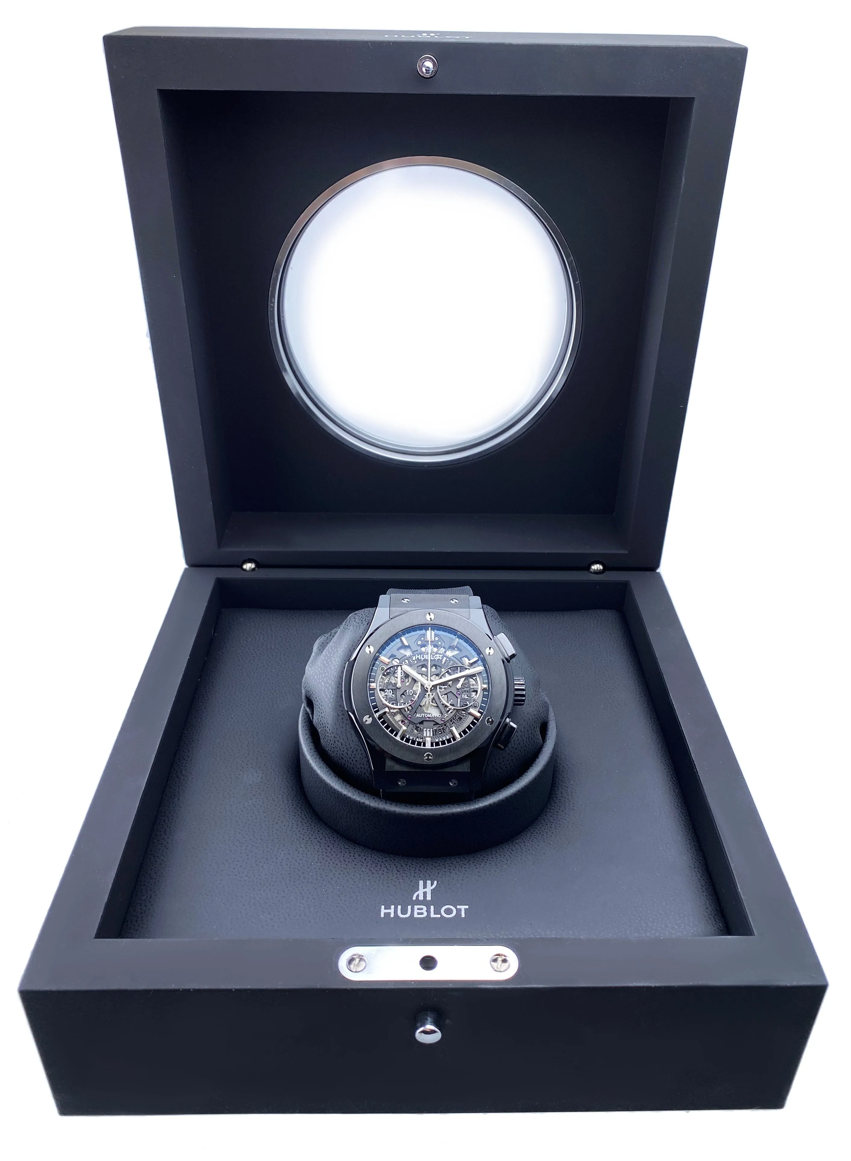 Hublot Classic Fusion Aerofusion Black Magic Mens Watch Box Papers