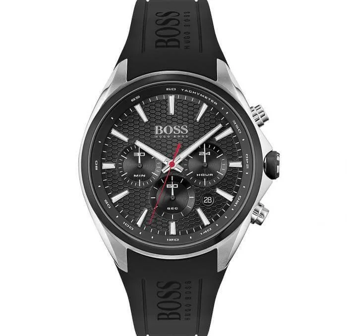 Hugo Boss 1513855 Distinct Black Silicone Quartz Men's Chrono Watch