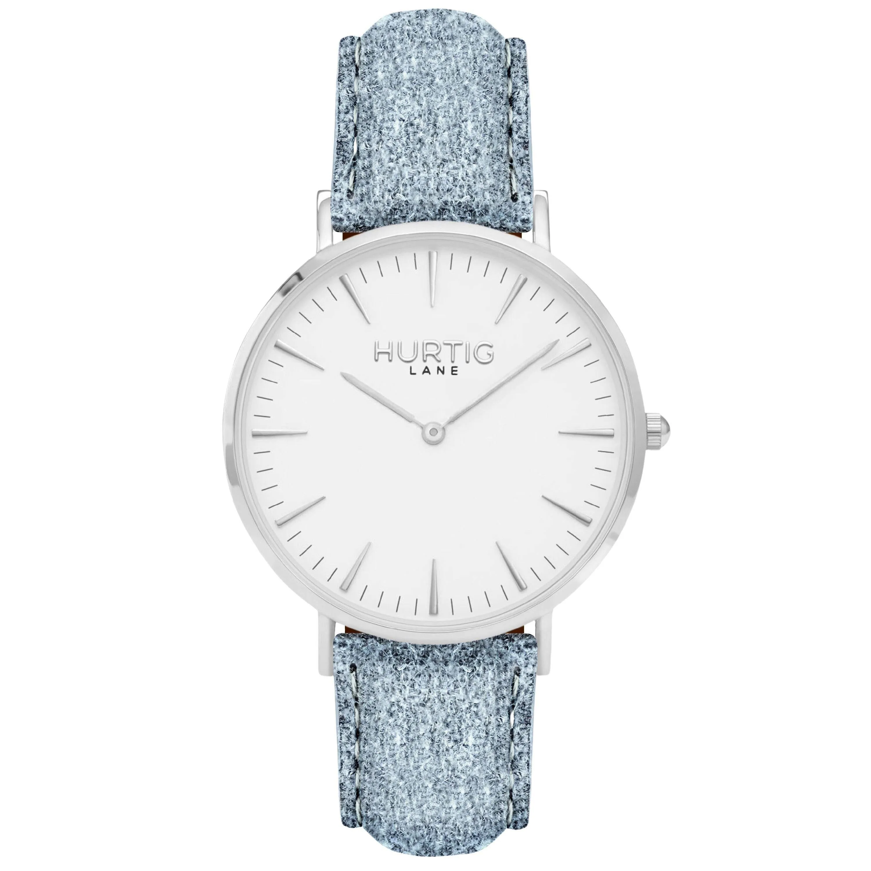 Hymnal Vegan Suede Watch Silver, White & Berry