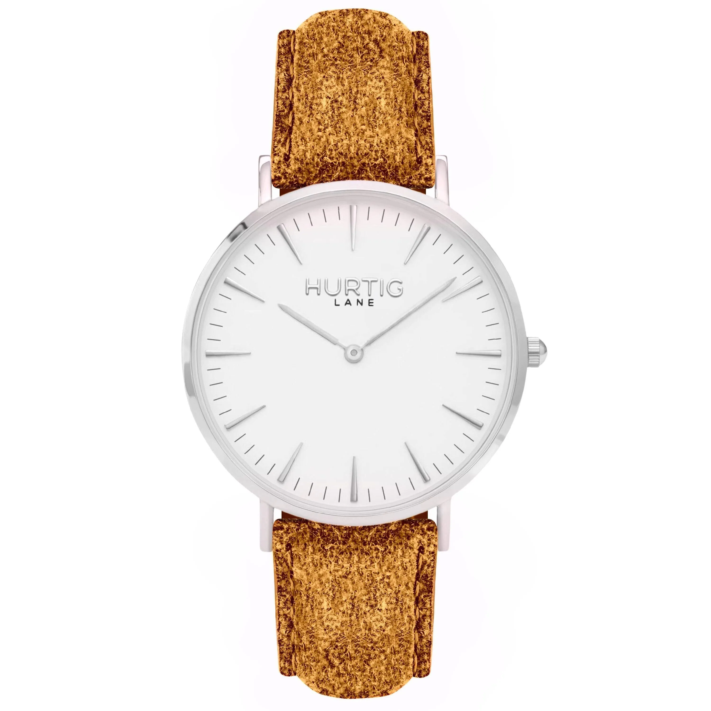 Hymnal Vegan Suede Watch Silver, White & Berry