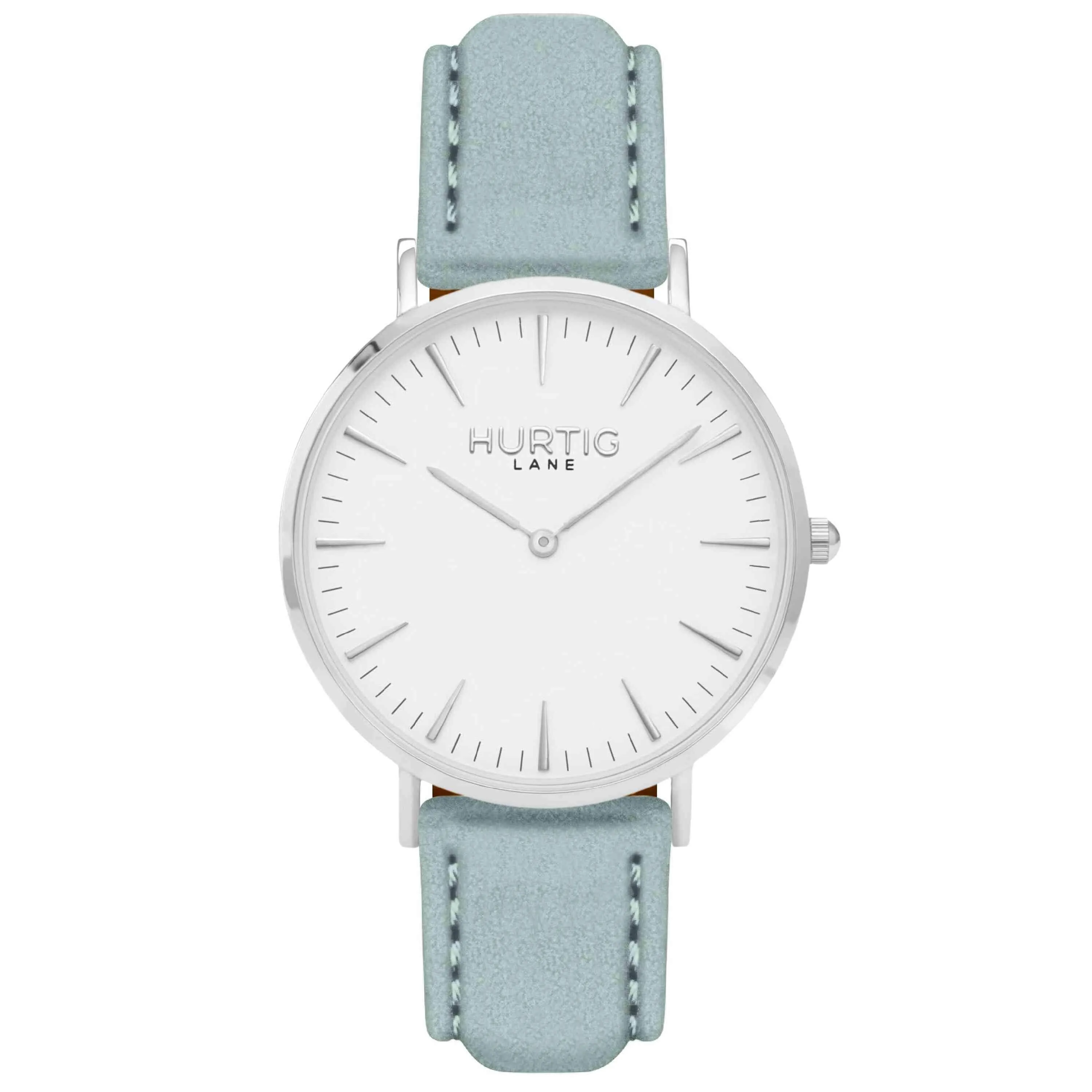 Hymnal Vegan Suede Watch Silver, White & Berry