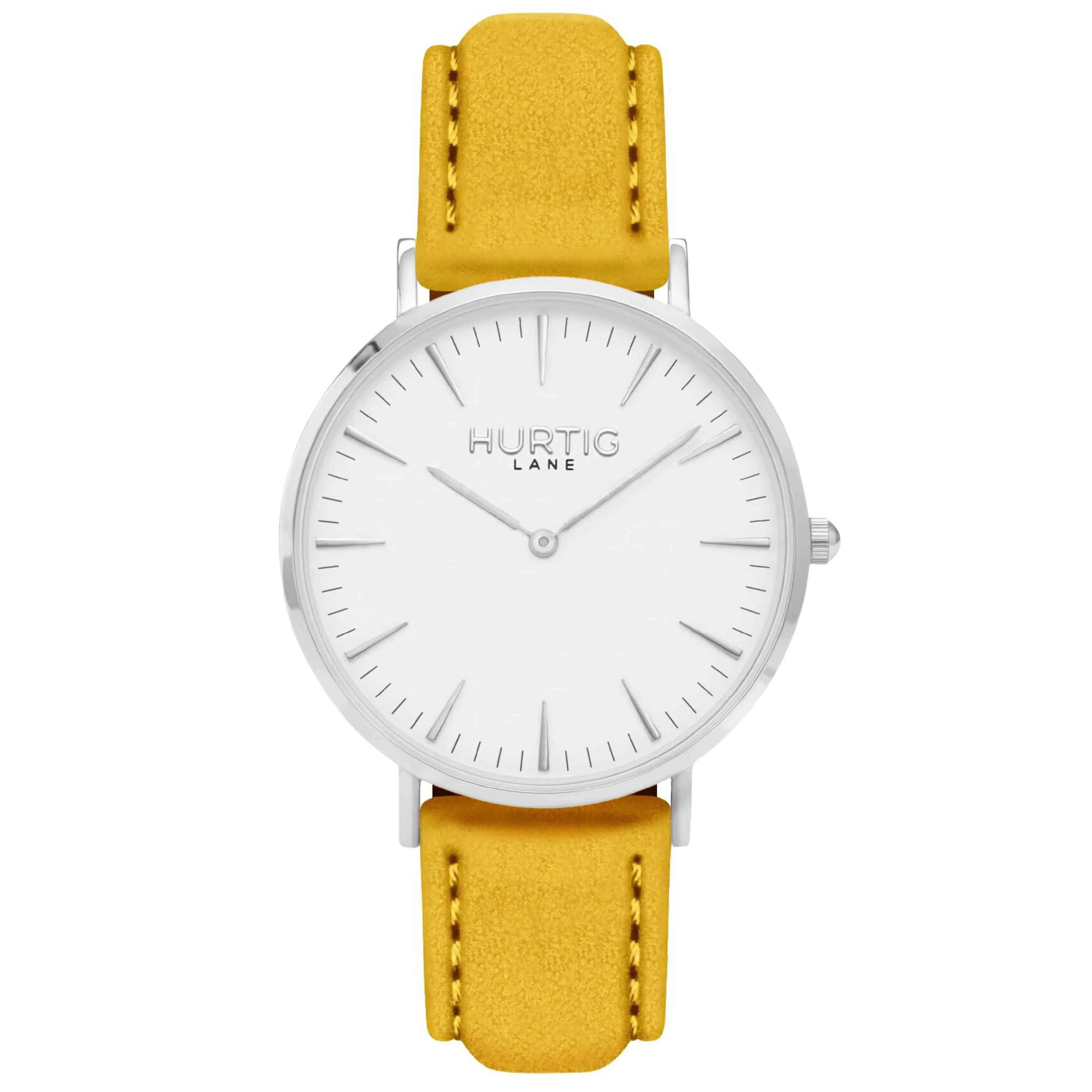 Hymnal Vegan Suede Watch Silver, White & Berry