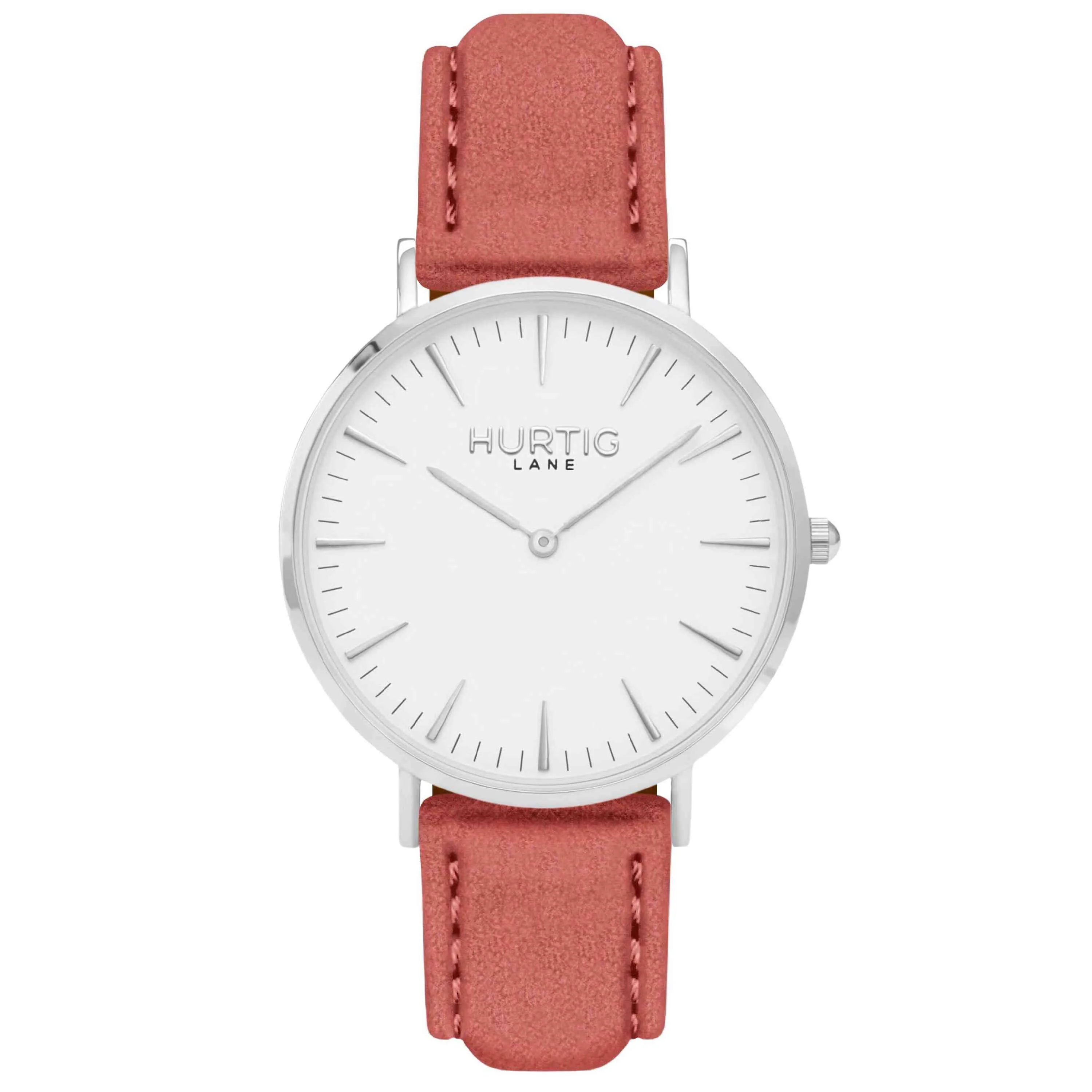 Hymnal Vegan Suede Watch Silver, White & Duck Egg
