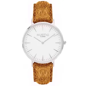 Hymnal Vegan Watch Tweed Silver, White & Camel Brown