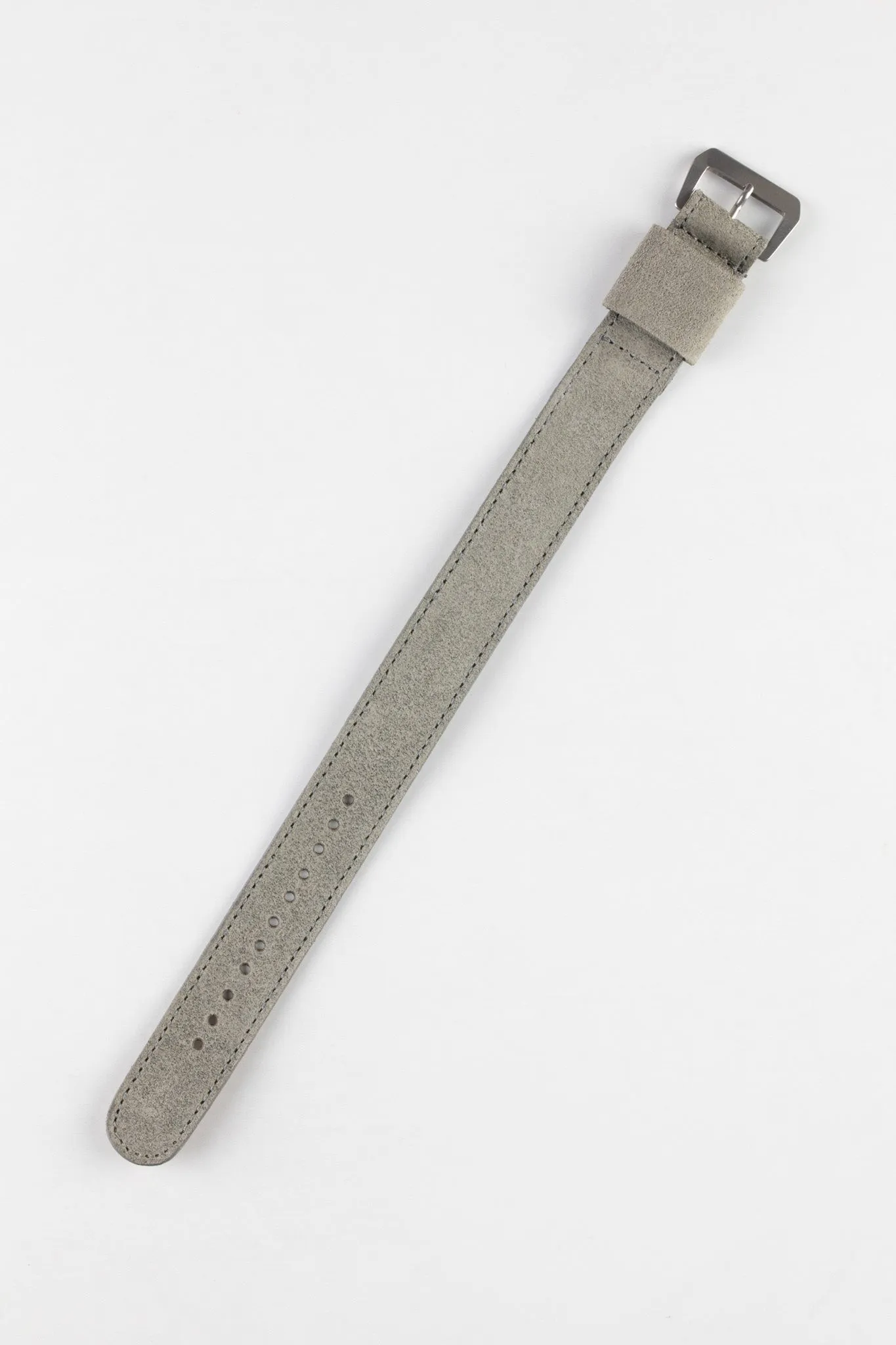 JPM Italian Leather One-Piece Watch Strap in TASSO GREY with Single Leather Keeper