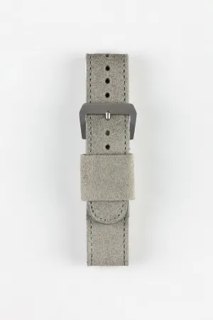 JPM Italian Leather One-Piece Watch Strap in TASSO GREY with Single Leather Keeper