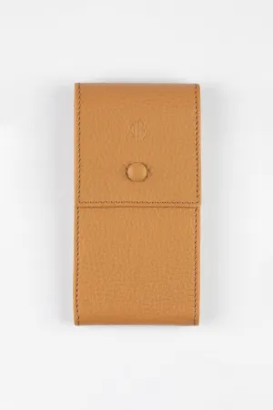 JPM Luxe Leather Watch Travel Pouch in CAMEL