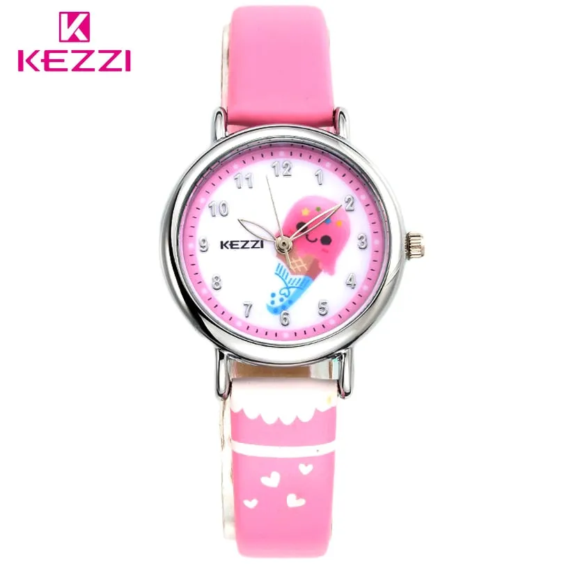 KEZZI Children Fashion Watches  Quartz Watch Boys Girls Cartoon Leather Watchband Baby Wristwatches Gift Clock Watch
