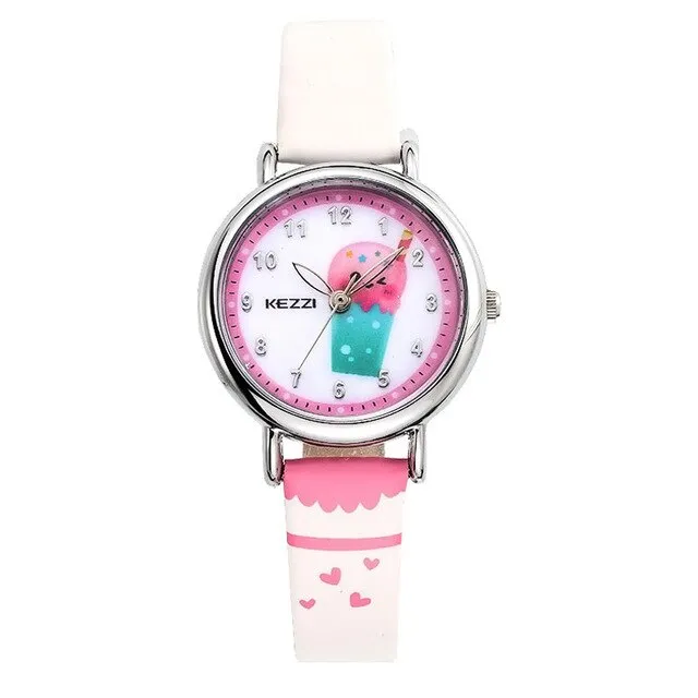 KEZZI Children Fashion Watches  Quartz Watch Boys Girls Cartoon Leather Watchband Baby Wristwatches Gift Clock Watch