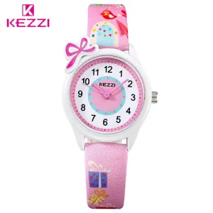 KEZZI Top Brand Kids Children Fashion Watches Quartz Analog Cartoon Leather Strap Wrist Watch Boys Girls Waterproof Gift Clocks