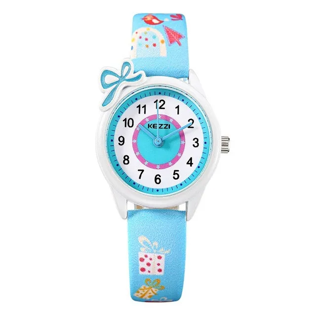 KEZZI Top Brand Kids Children Fashion Watches Quartz Analog Cartoon Leather Strap Wrist Watch Boys Girls Waterproof Gift Clocks