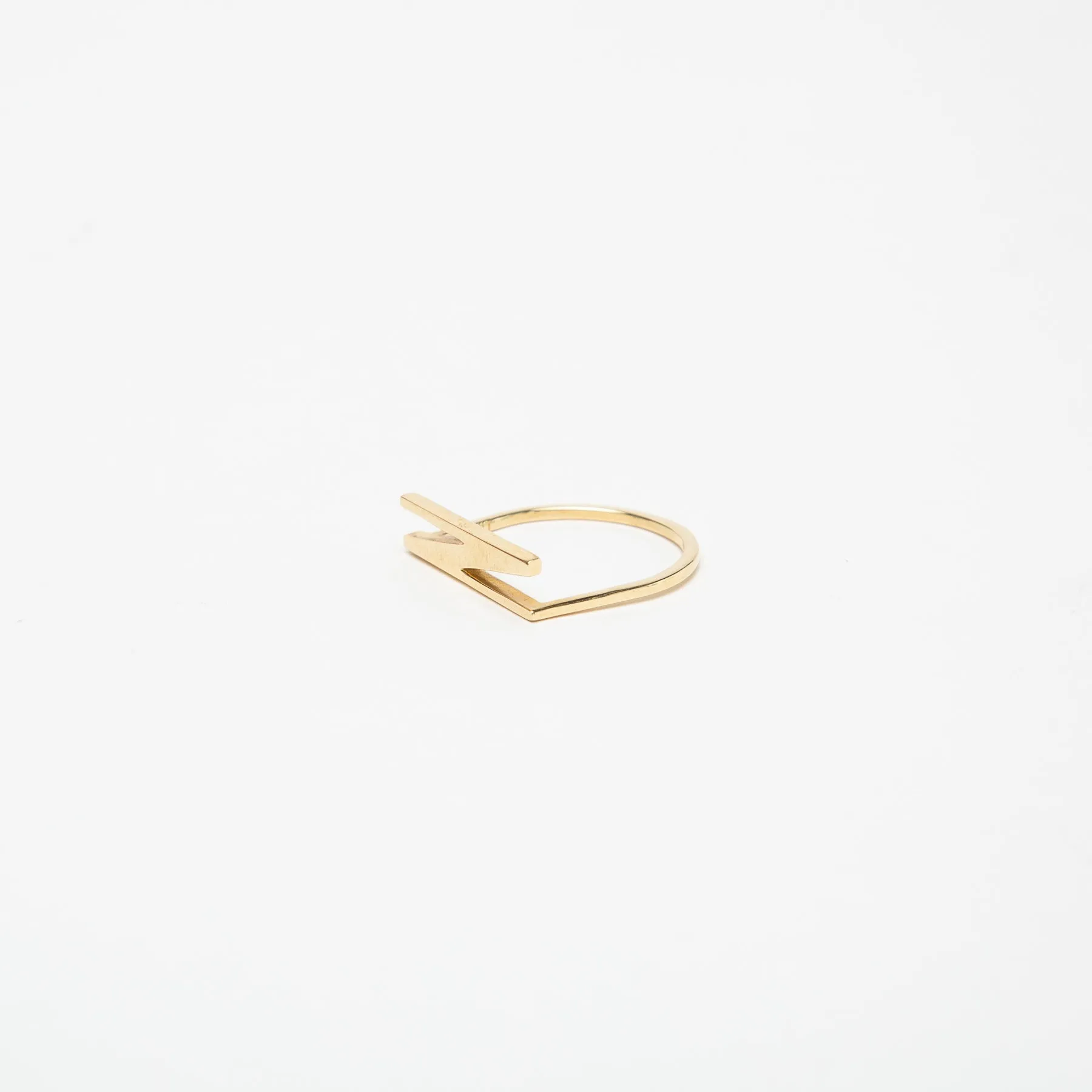 KWIT | 14K YELLOW GOLD LETTER N RING