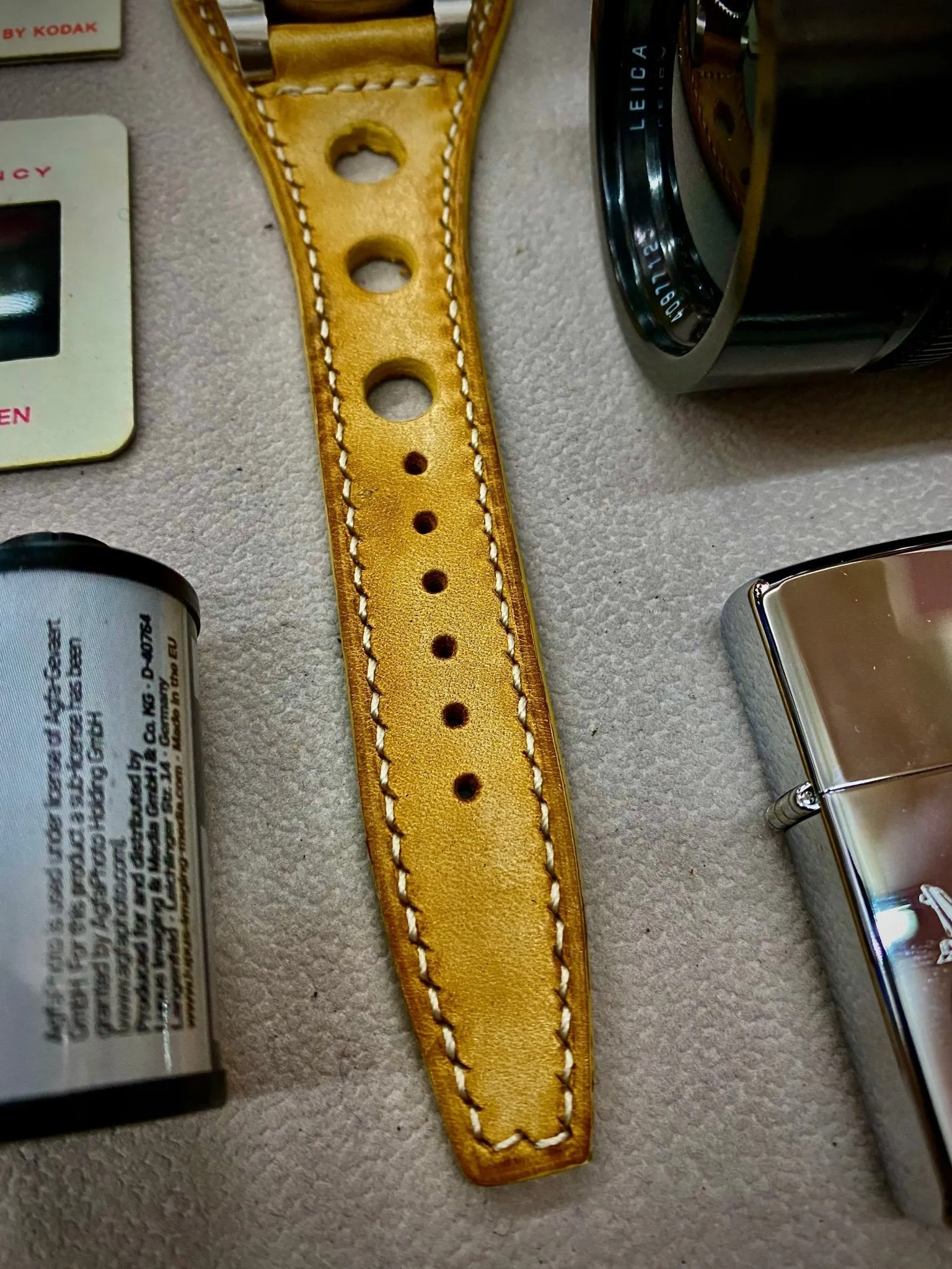 Leather Watch Band, Rallye Racing Watch Band, Leather Bund Strap, Vintage Beige Leather Watch Strap 20mm, Watch Band 21mm, Valentines Day Gift Ideas