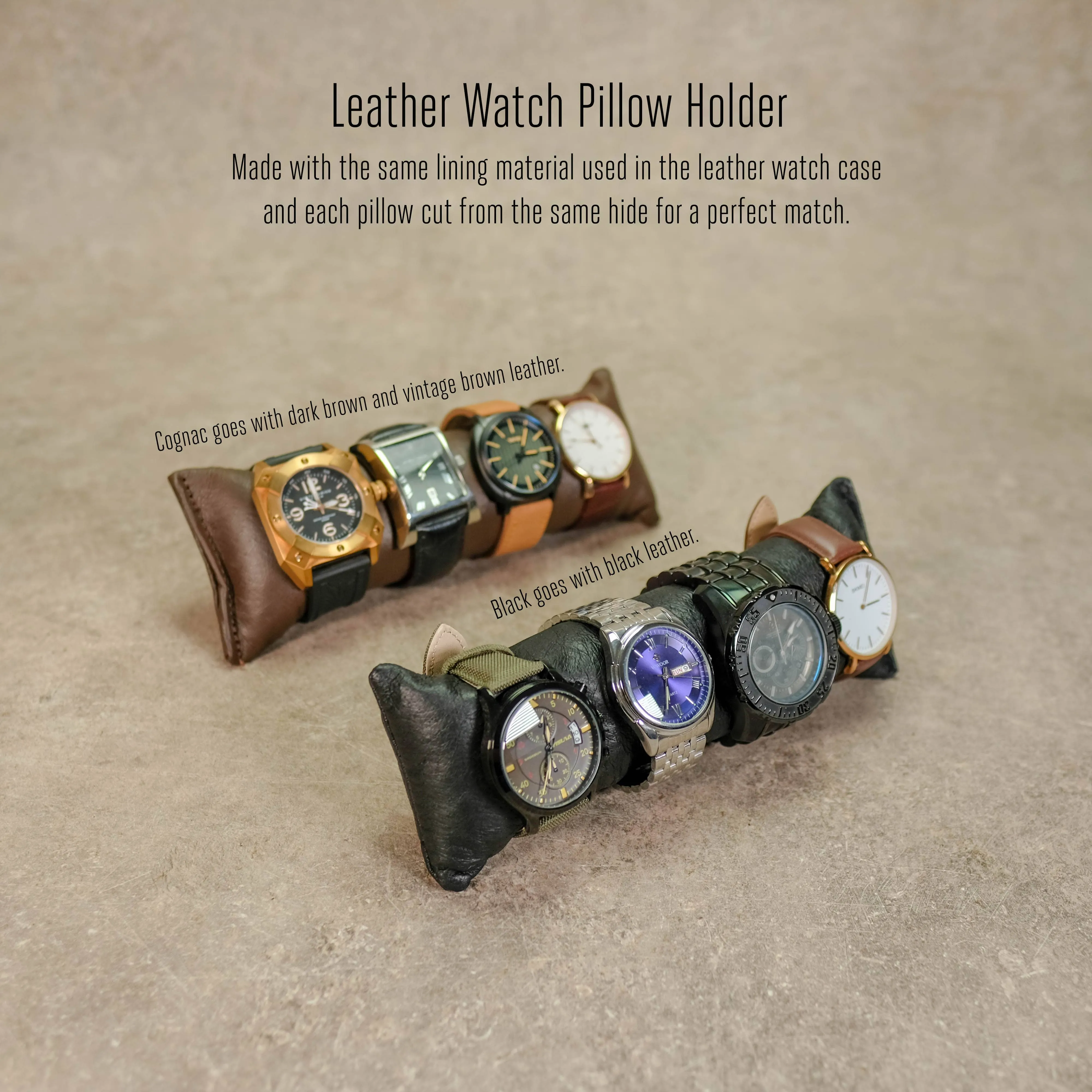 Leather Watch Roll for 4 Watches