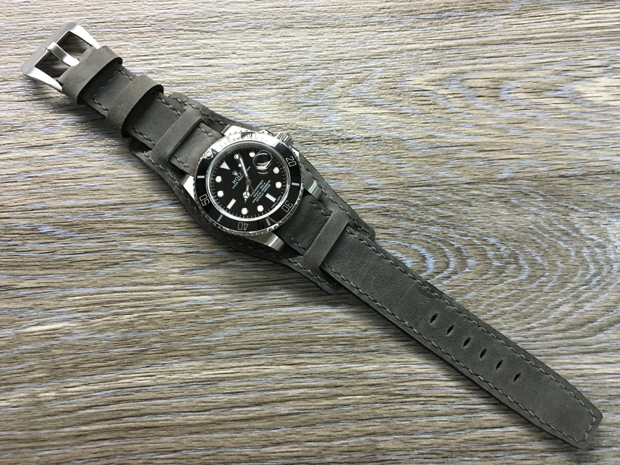 Leather Watch Strap Band 20mm, Leather Bund Strap, 19mm watch band, Cuff Band, Gray Watch Band, 19mm strap, 20mm strap, FREE SHIPPING, Fathers Day