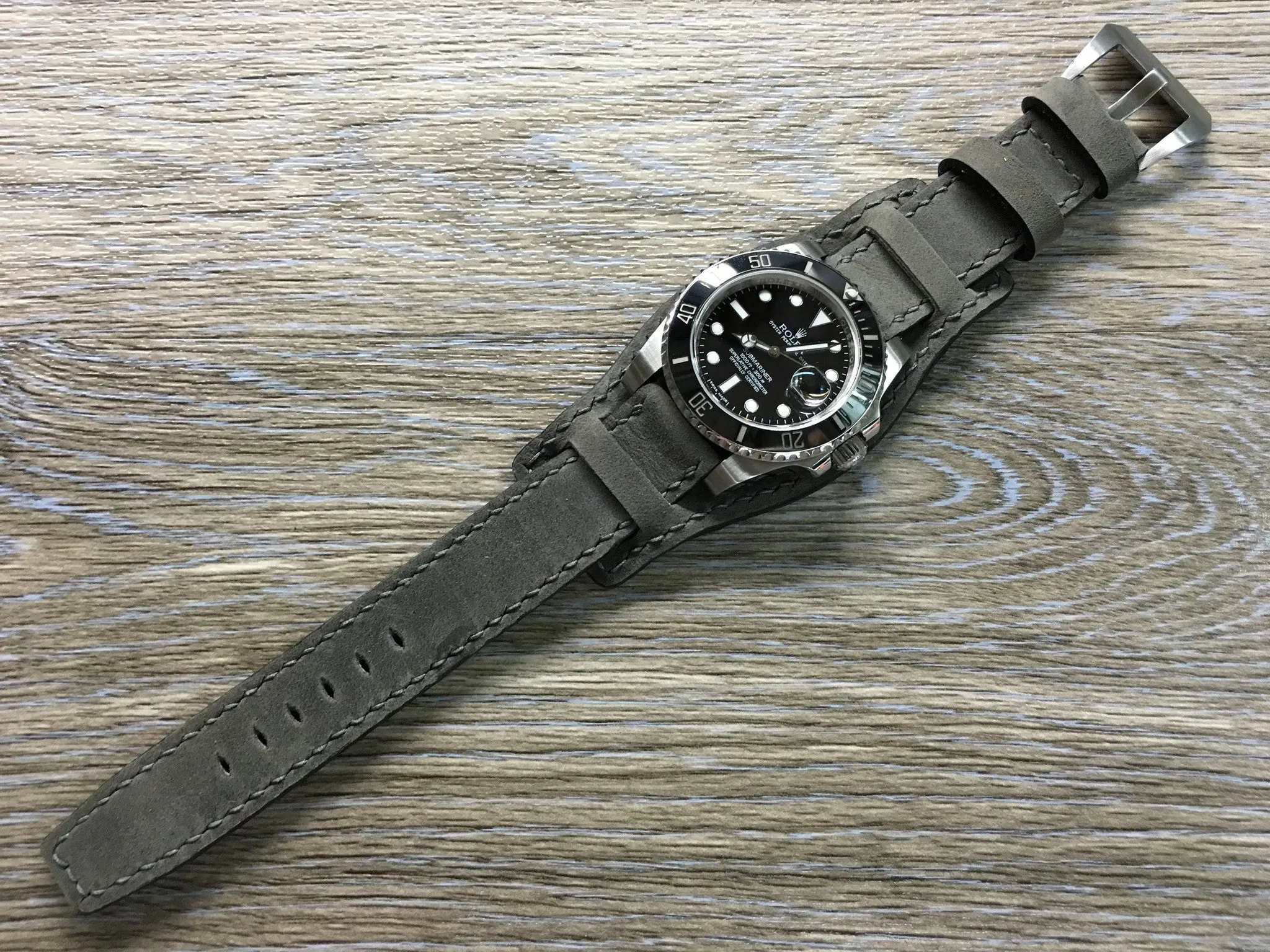 Leather Watch Strap Band 20mm, Leather Bund Strap, 19mm watch band, Cuff Band, Gray Watch Band, 19mm strap, 20mm strap, FREE SHIPPING, Fathers Day