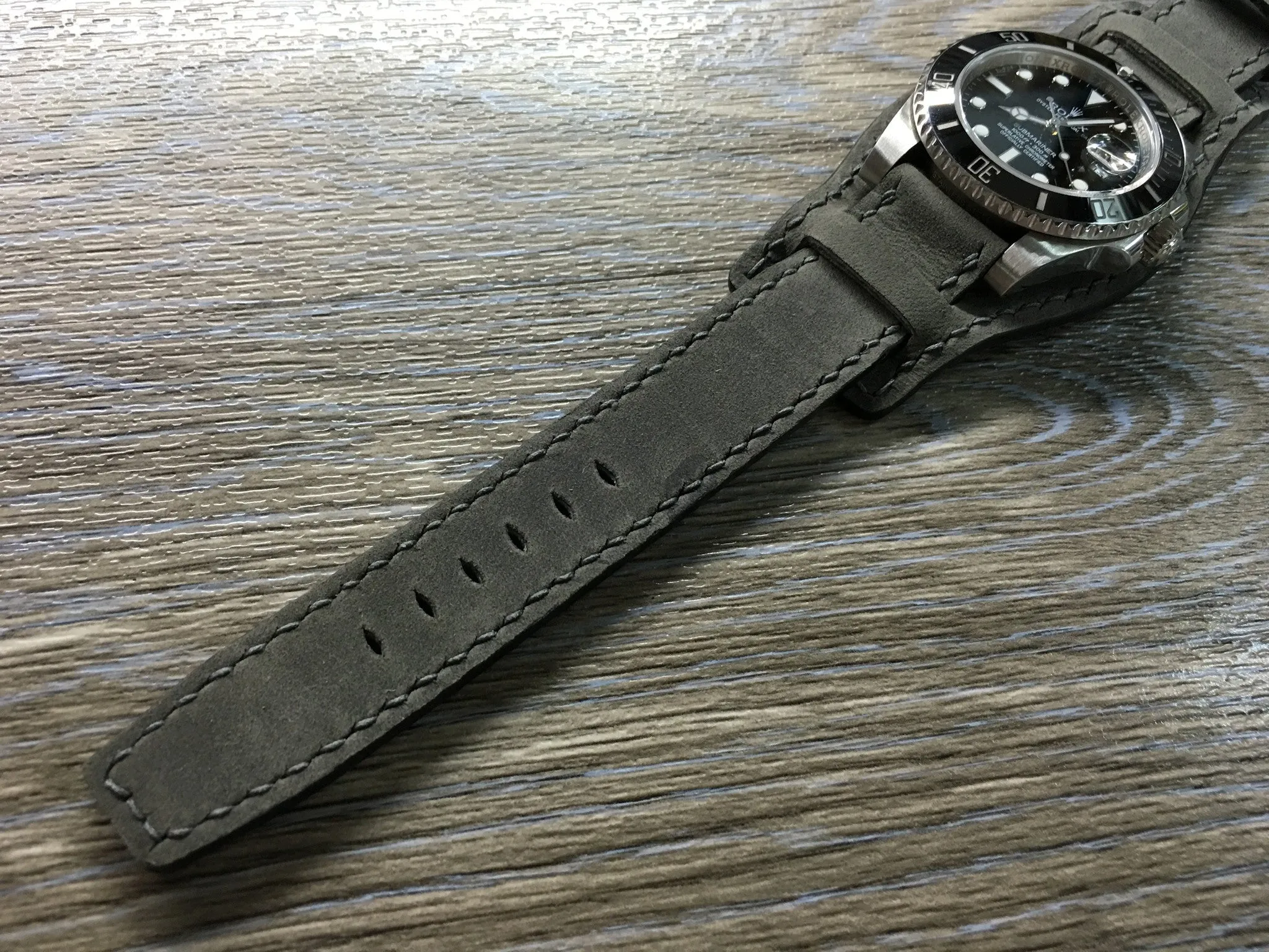 Leather Watch Strap Band 20mm, Leather Bund Strap, 19mm watch band, Cuff Band, Gray Watch Band, 19mm strap, 20mm strap, FREE SHIPPING, Fathers Day