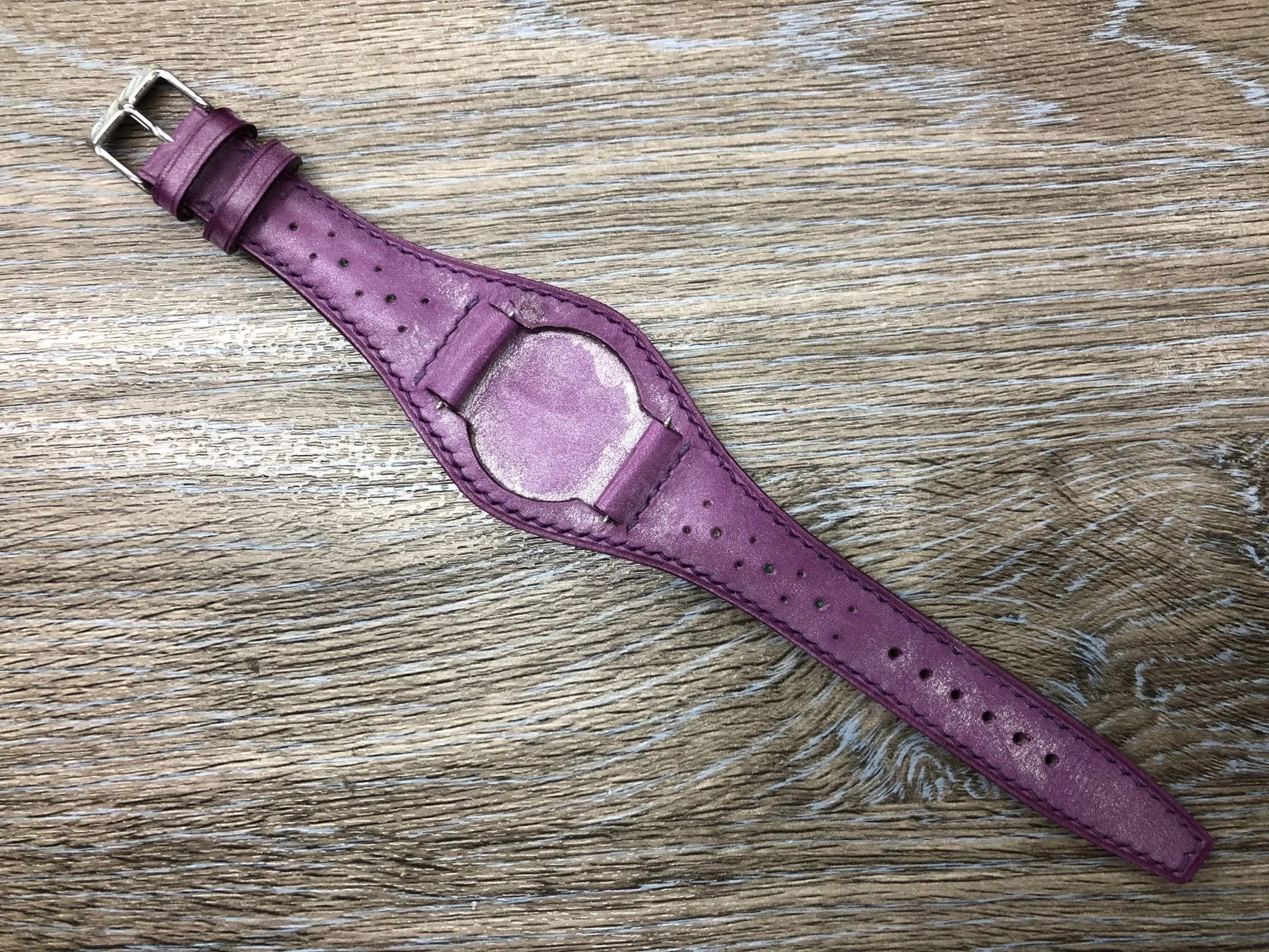 Leather Watch Straps 20mm, Leather Bund Straps, 19mm Leather Cuff Watch Bands, Vintage Purple Mens Wrist Watchbands