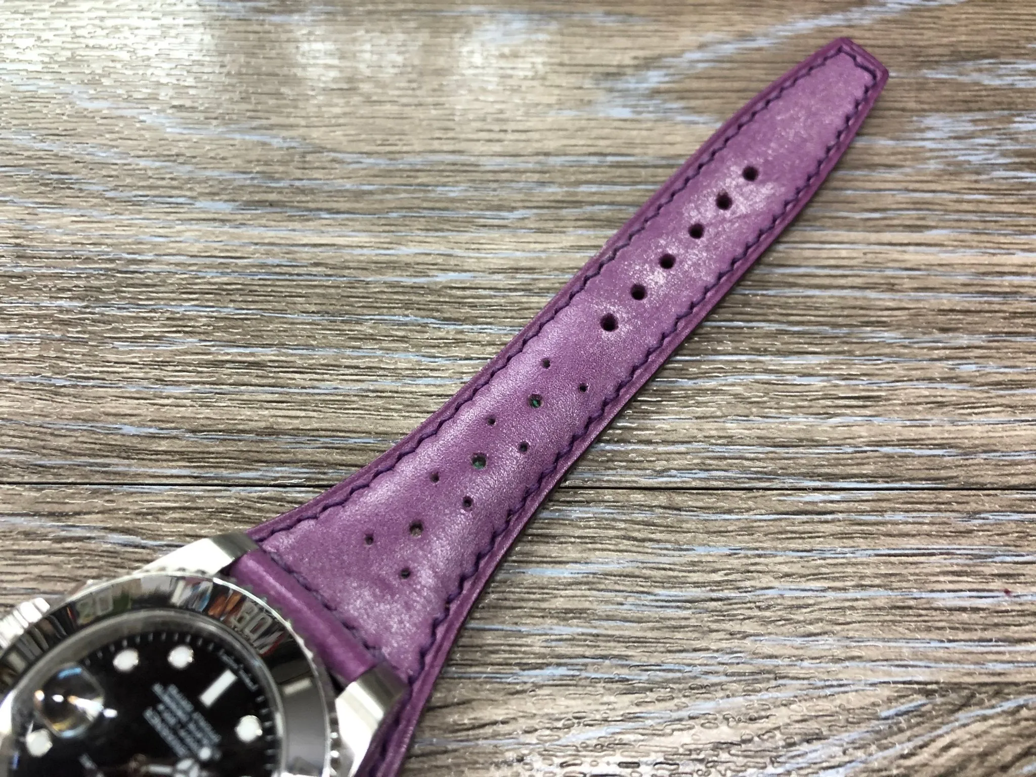 Leather Watch Straps 20mm, Leather Bund Straps, 19mm Leather Cuff Watch Bands, Vintage Purple Mens Wrist Watchbands