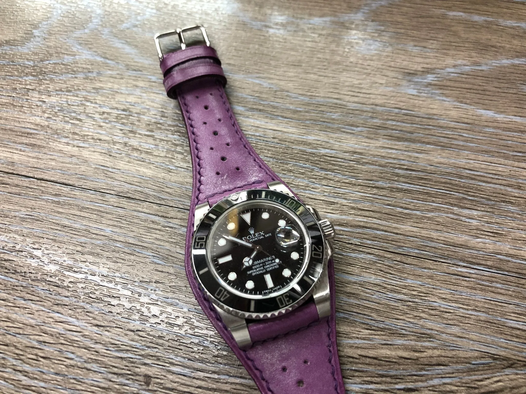 Leather Watch Straps 20mm, Leather Bund Straps, 19mm Leather Cuff Watch Bands, Vintage Purple Mens Wrist Watchbands
