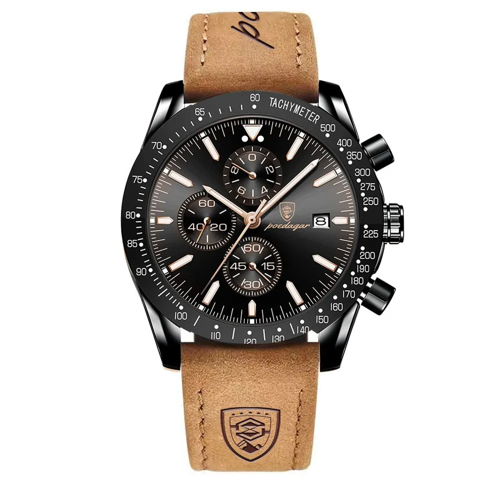 Lichtgevend datum chronograaf horloge
