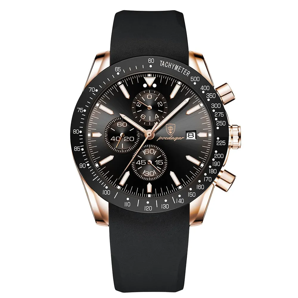Lichtgevend datum chronograaf horloge