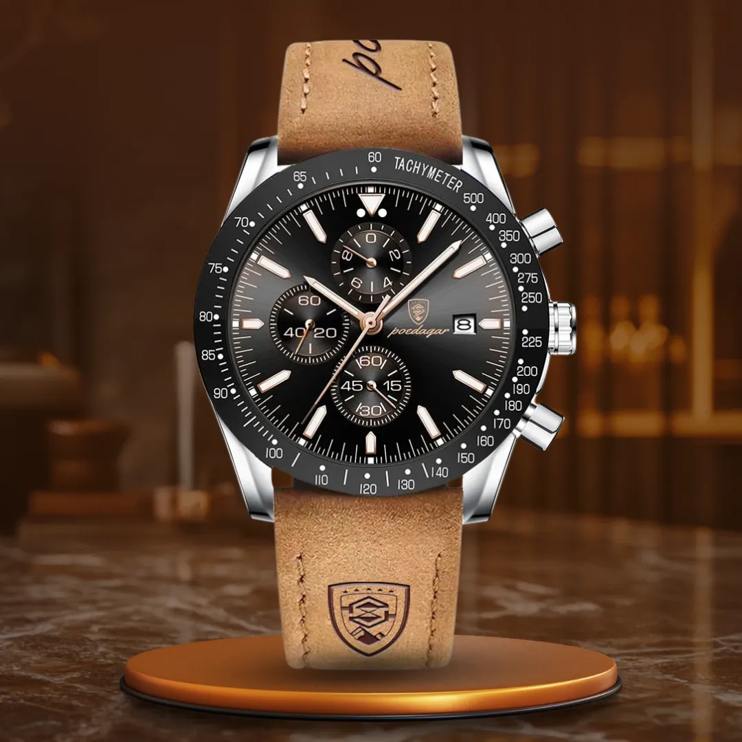Lichtgevend datum chronograaf horloge