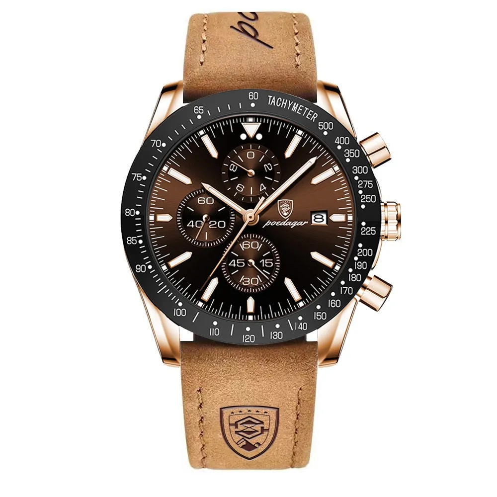 Lichtgevend datum chronograaf horloge